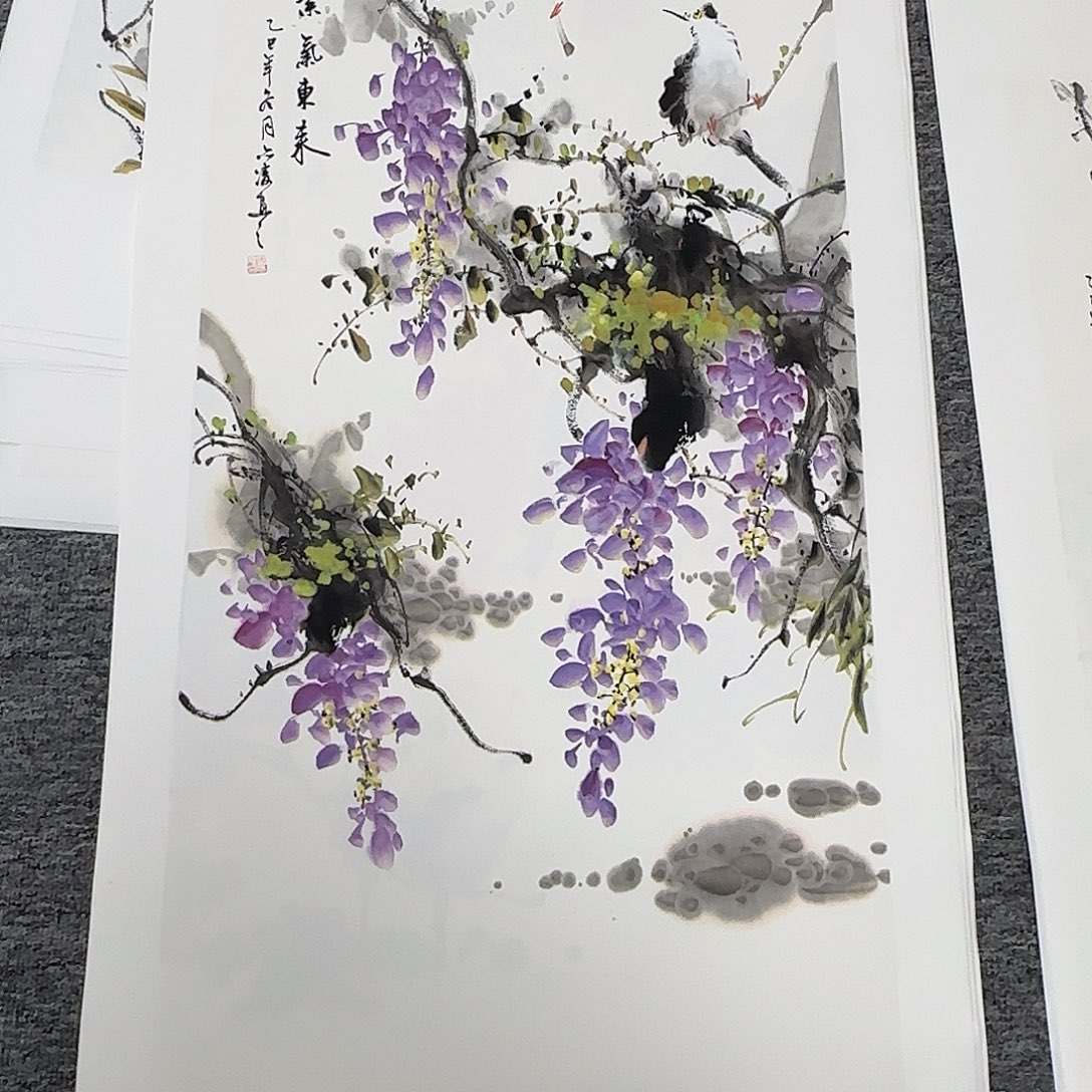 国画100*50纯手绘刘亦凌