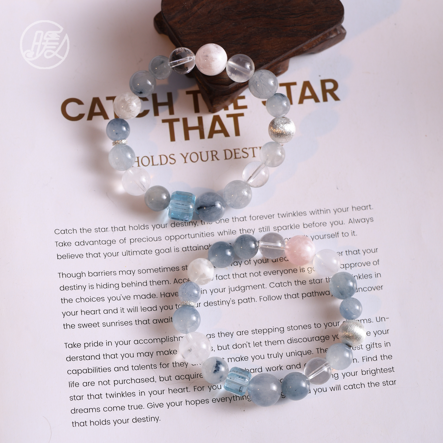 单圈蓝兔毛水晶搭配路路通手链103Y多样性发一