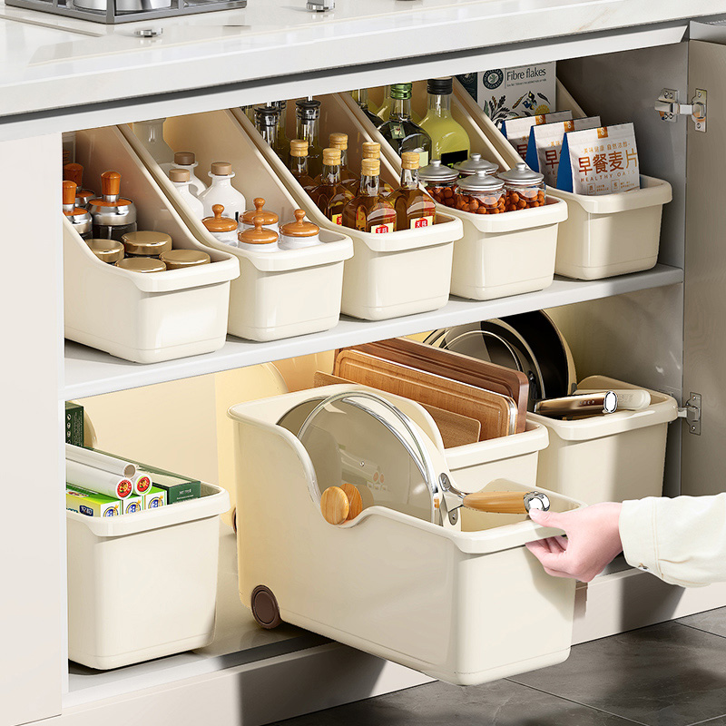 【加大号三个】橱柜厨房收纳盒收纳篮柜子新家入住整理家用收纳筐