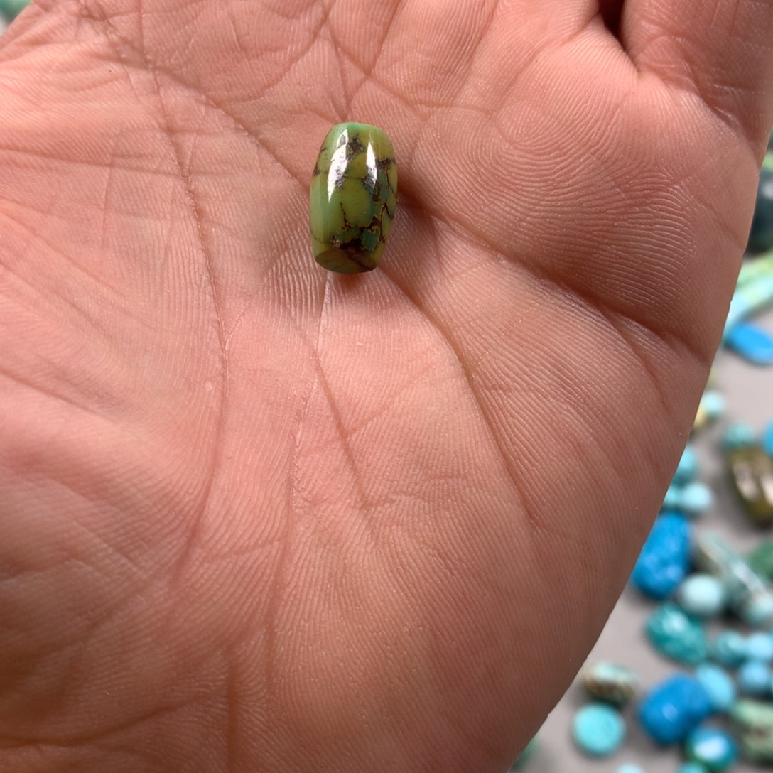 绿松石合金颈饰对孔13.2x8.3桶珠