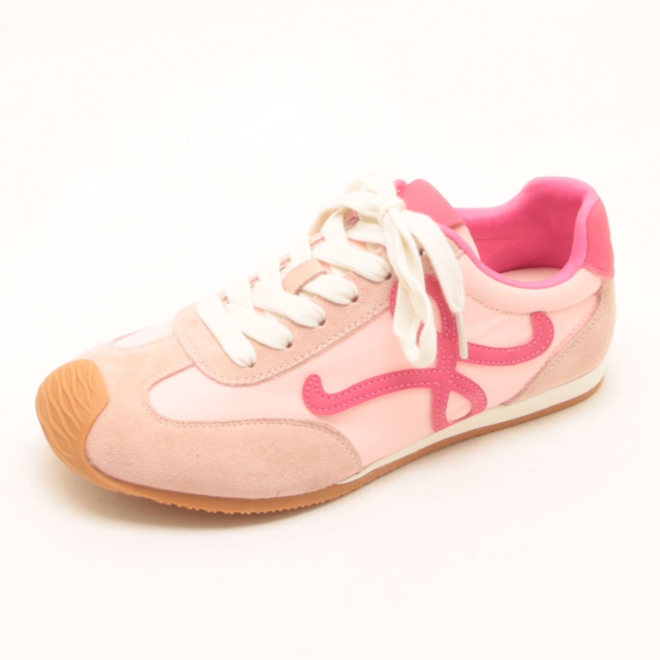 7134春夏新款粉色平底时尚阿甘鞋女复古减龄德训鞋舒适百搭休闲鞋