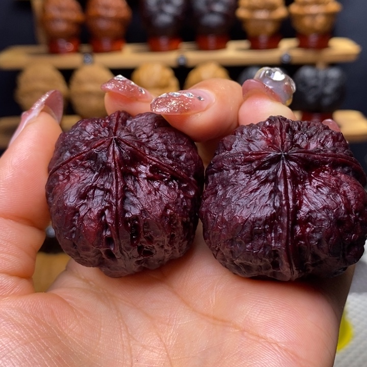 文玩核桃把件百**字地闷四棱99