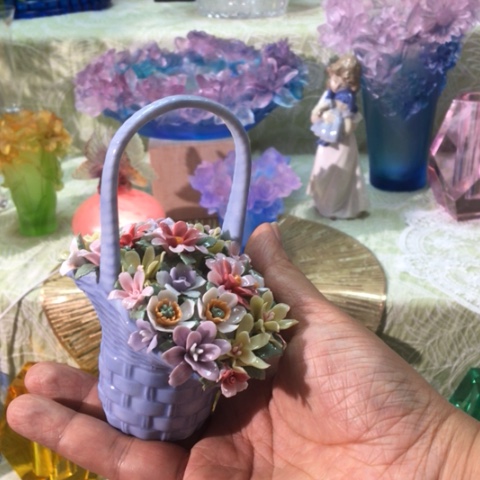 有机玻璃陶瓷手工花篮