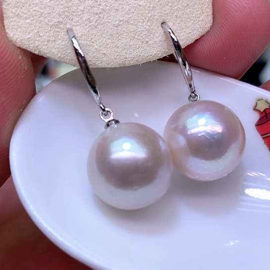 银S925镶嵌淡水珍珠耳饰