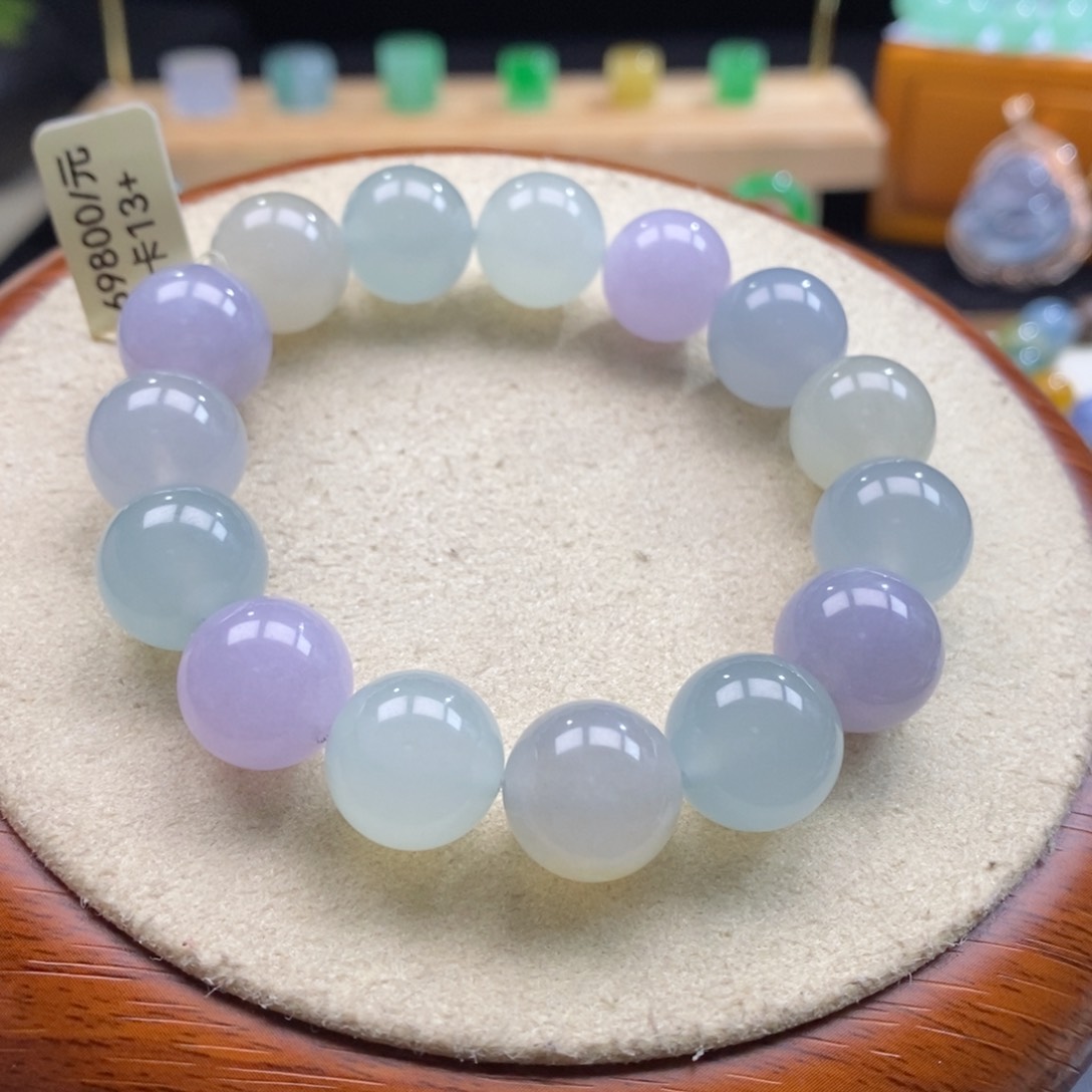 翡翠吊坠(不含链)未镶嵌翡翠冰胶马卡龙手串