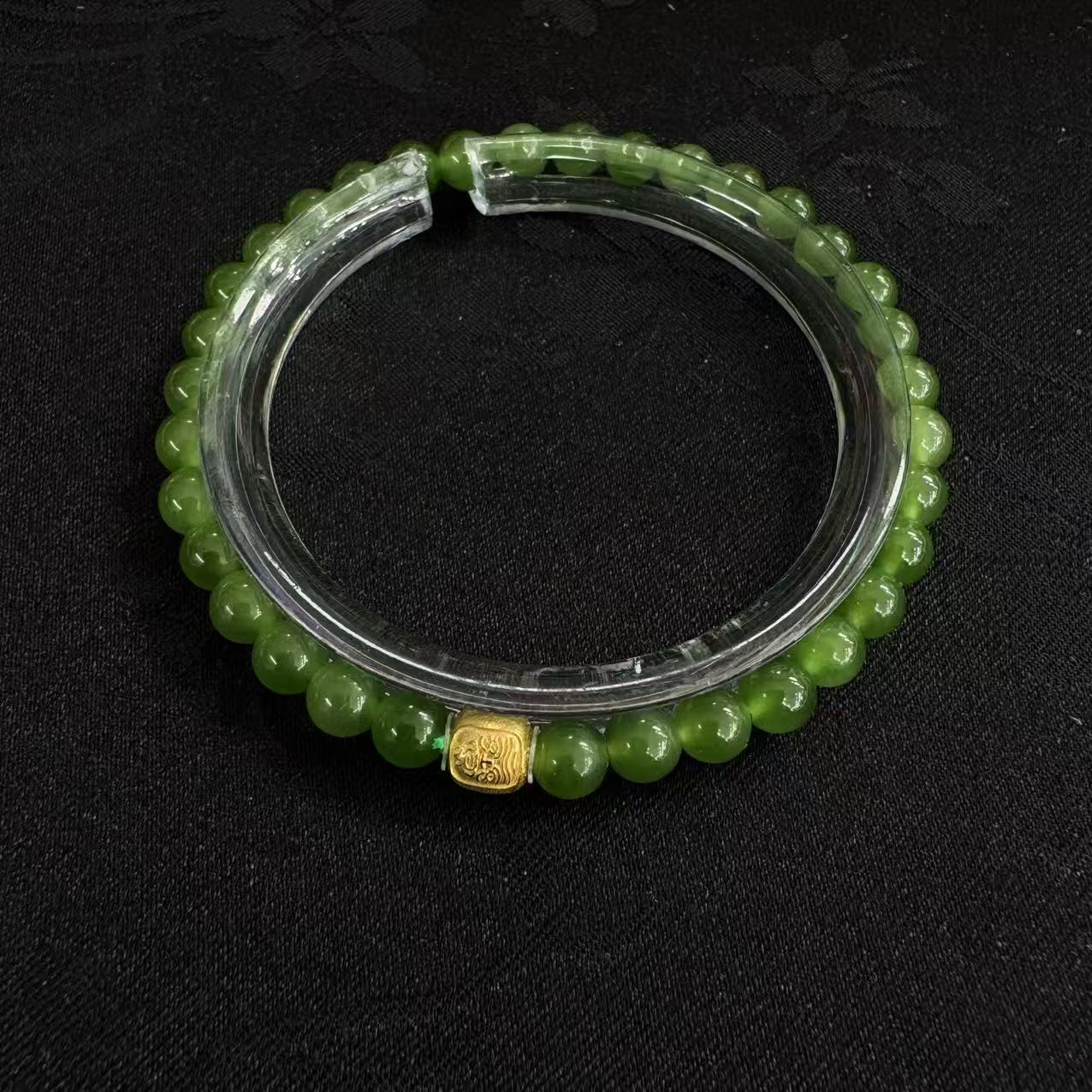 和田玉碧玉扎基手串5+mm