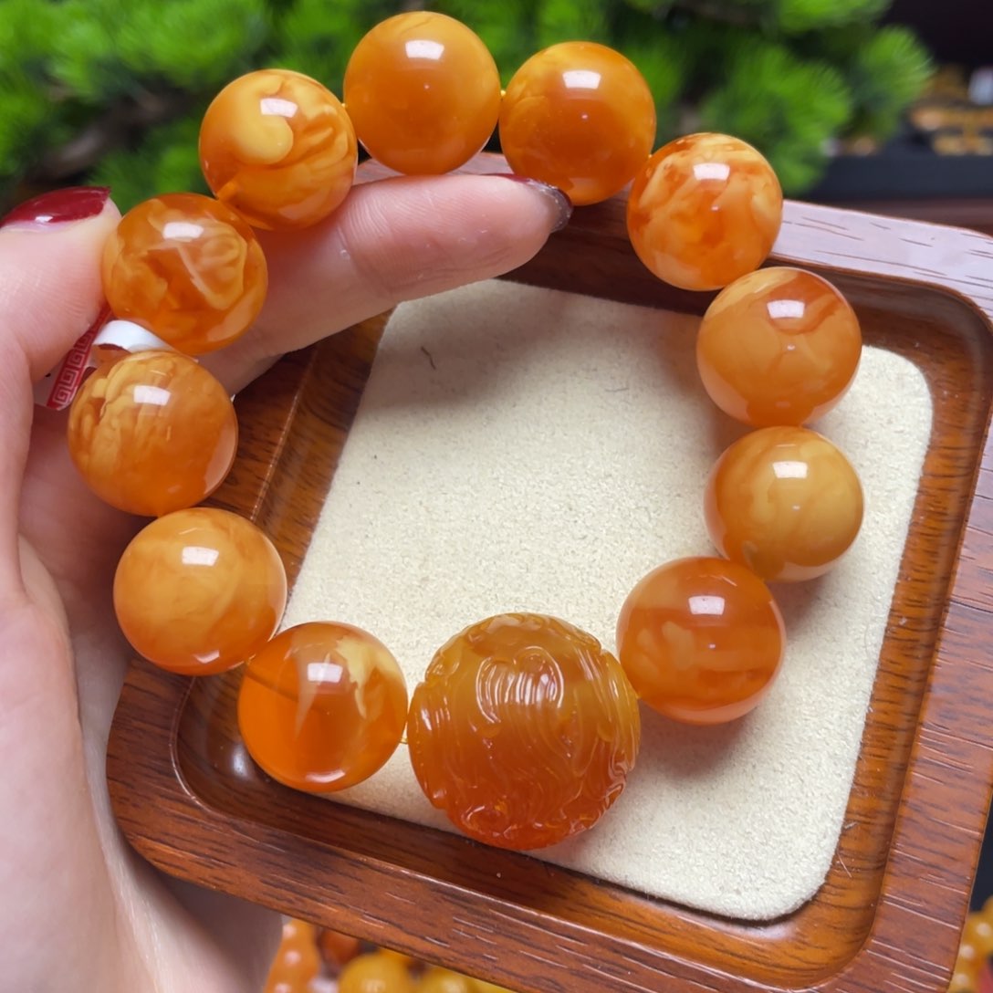 蜜蜡手链未镶嵌好****安手串