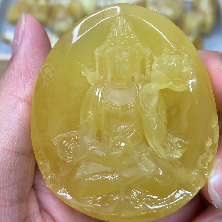 【闪购商品】琥珀珠宝奇石未镶嵌35.1克观音