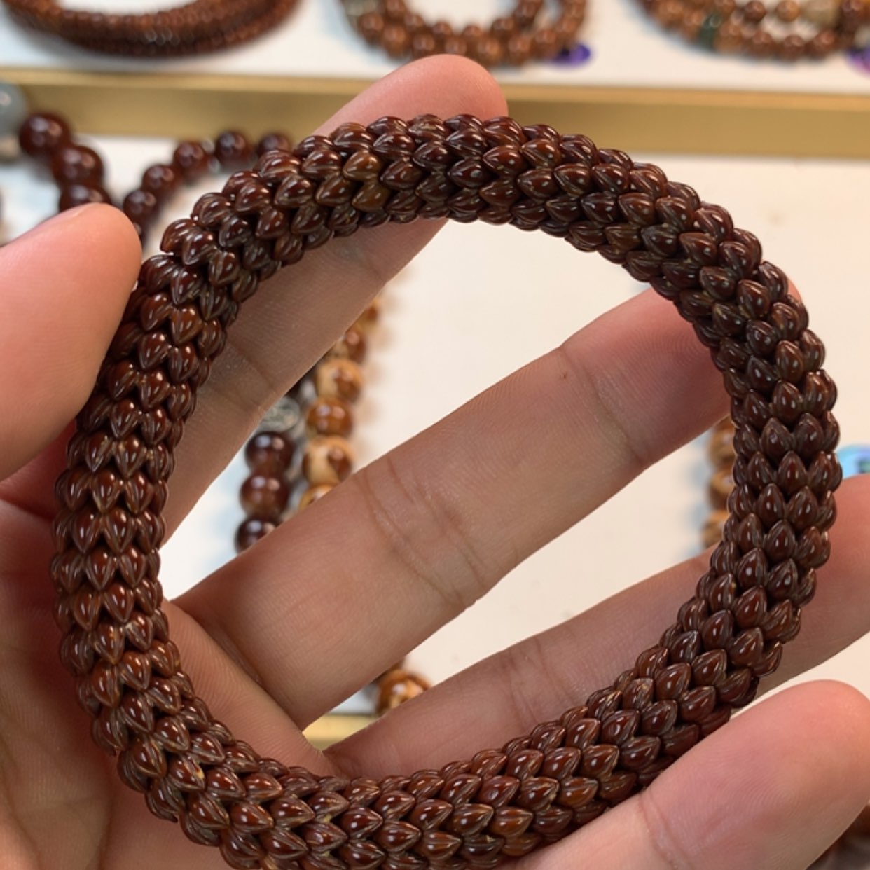 【闪购商品】橄榄核手串/手链宏****宏精品莲花单圈11mm