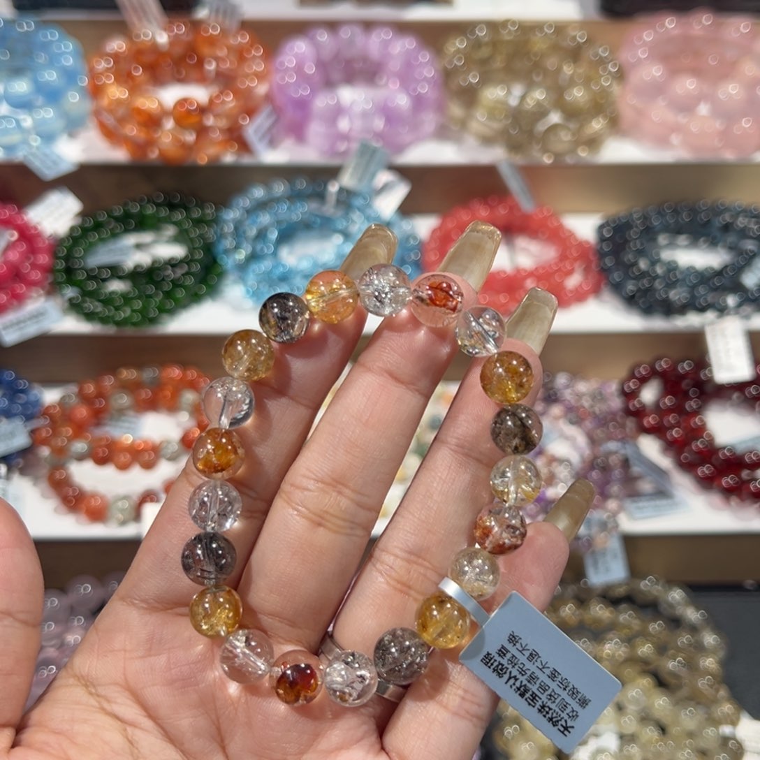 *****手串未镶嵌水晶闪灵胶花9mm