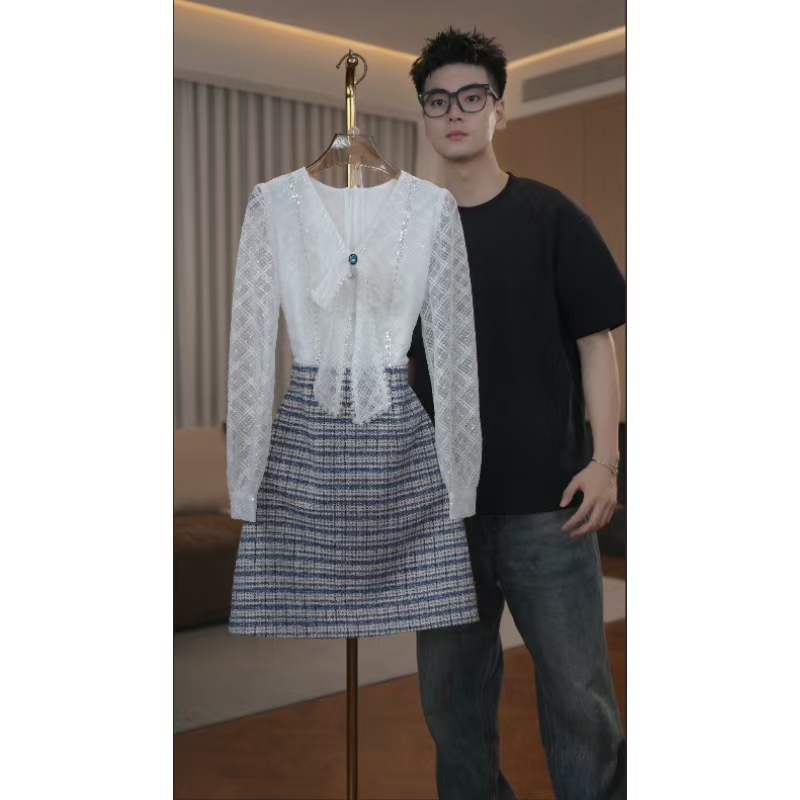 【蒂妮佳-现货】9499品牌女装高贵气质显瘦长袖连衣裙