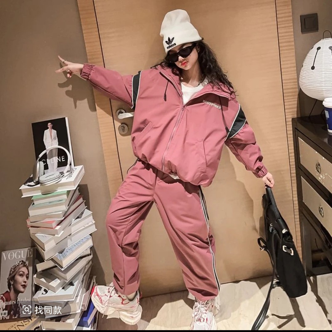 儿童加绒加厚冲锋衣套装防水女大童两件套A11