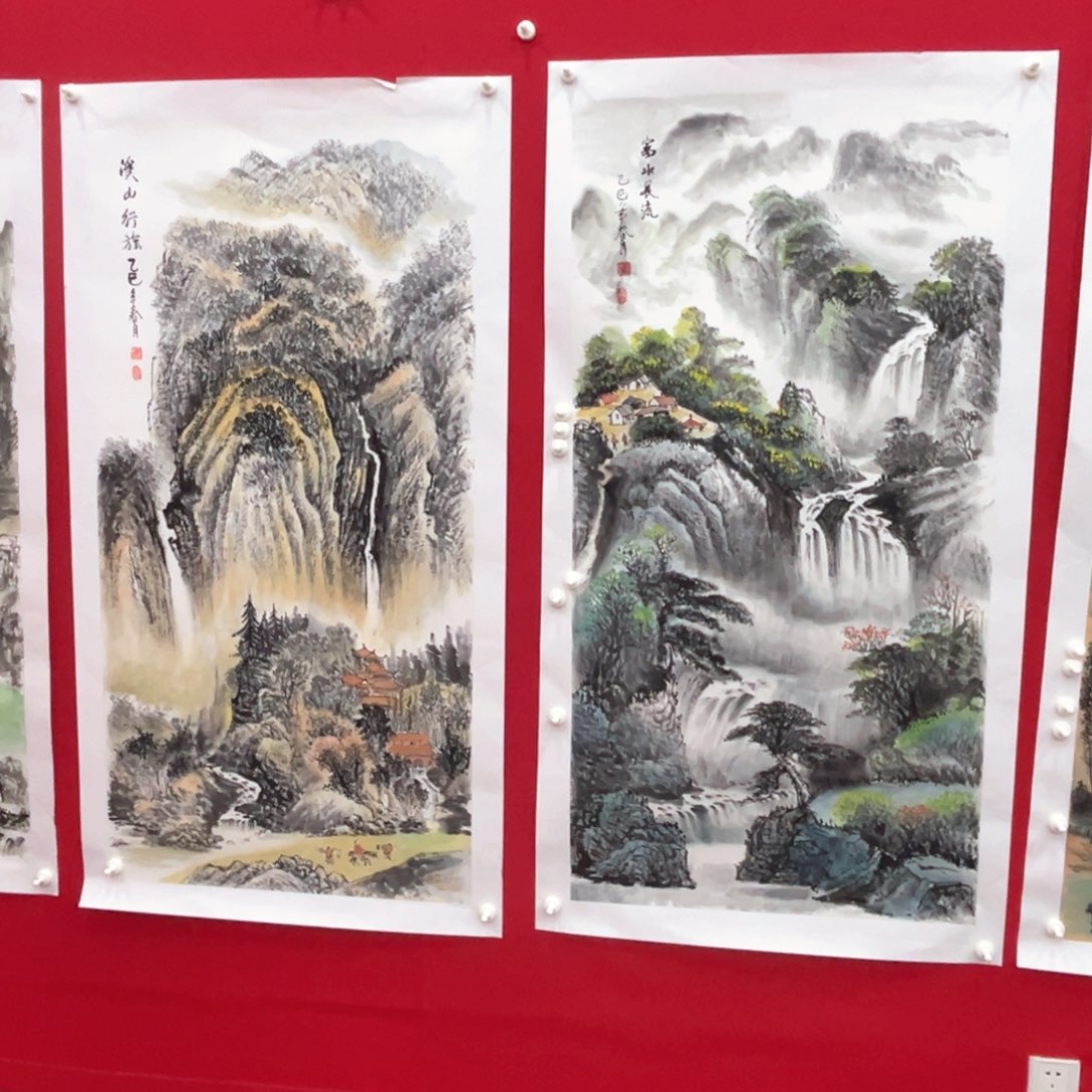 国画纪*辉绘画绘画两张微瑕