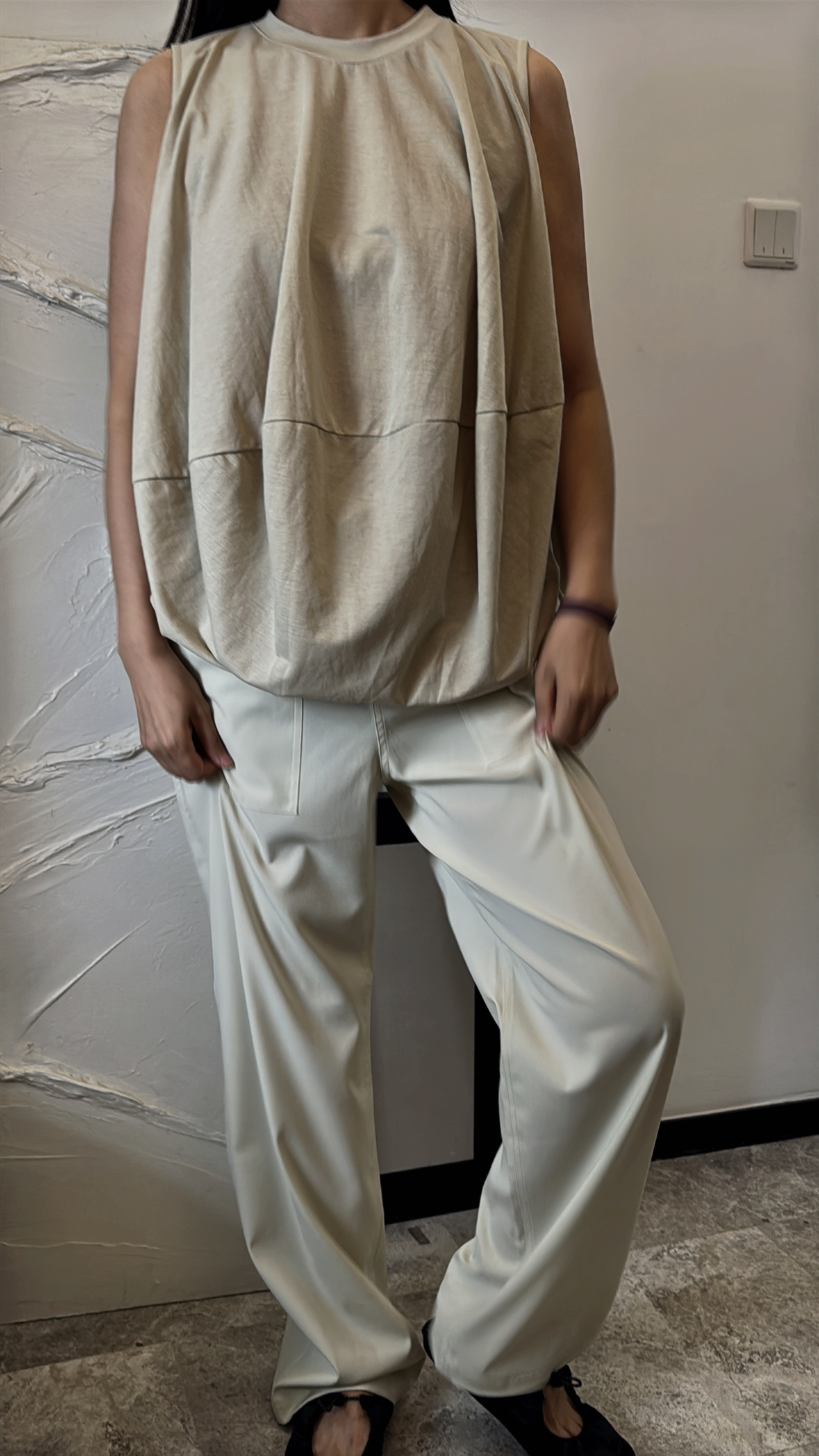 小众手工拼接垂感背心简约风休闲时尚