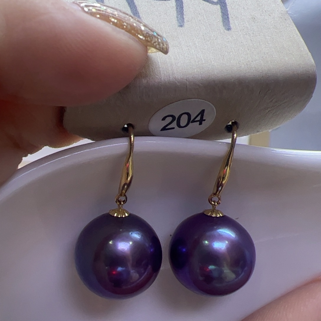 淡水珍珠耳饰18K金镶嵌