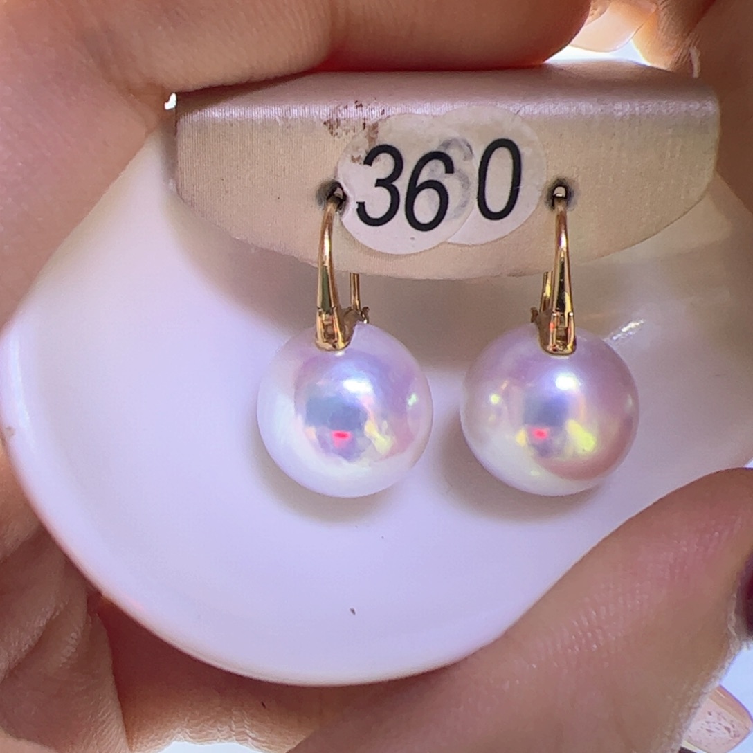 淡水珍珠耳饰18K金镶嵌