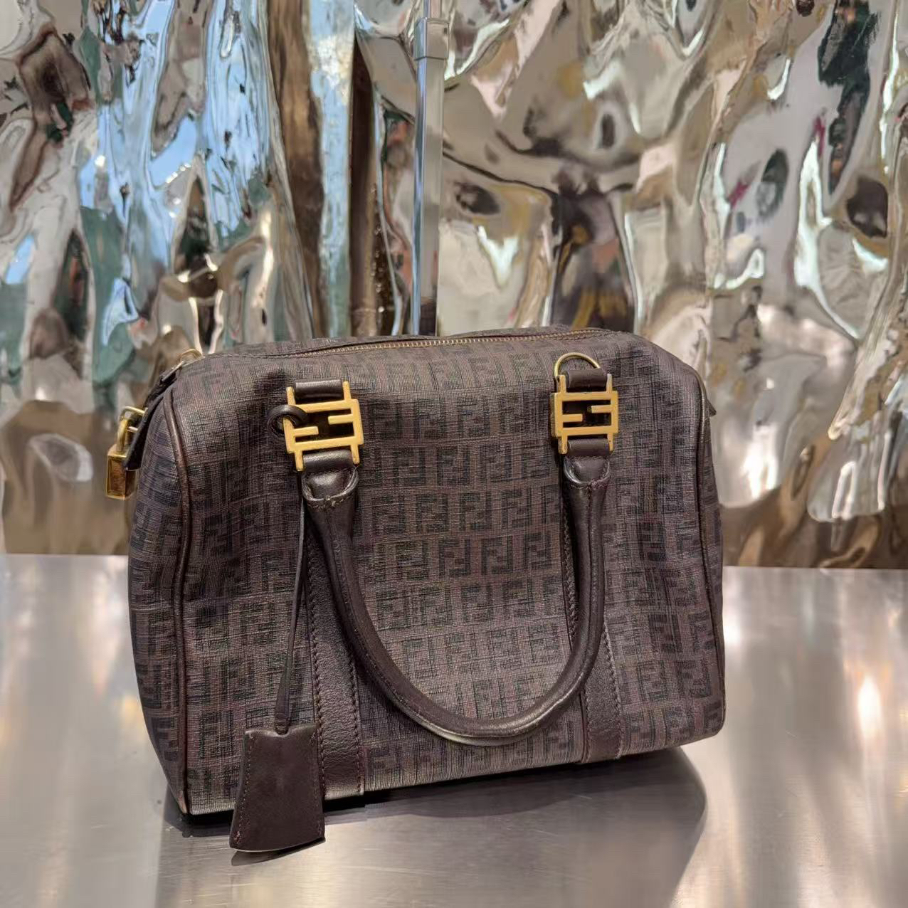 95新 FENDI/芬迪 芬迪 FENDI  老花 枕头 手提包