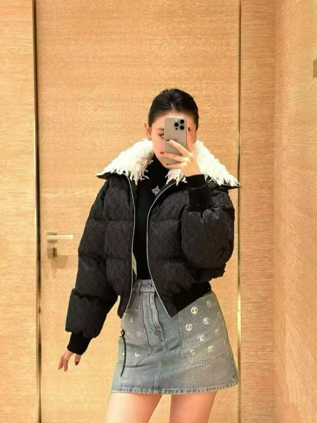【SL高定】马马户户25满印暗纹拉链连帽宽松冬季滑雪外套