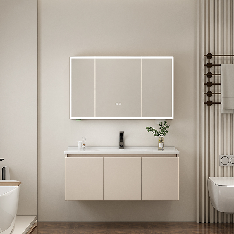 国补专属-欧派L90奶油风浴室柜组合陶瓷一体盆卫生间洗漱台洗脸