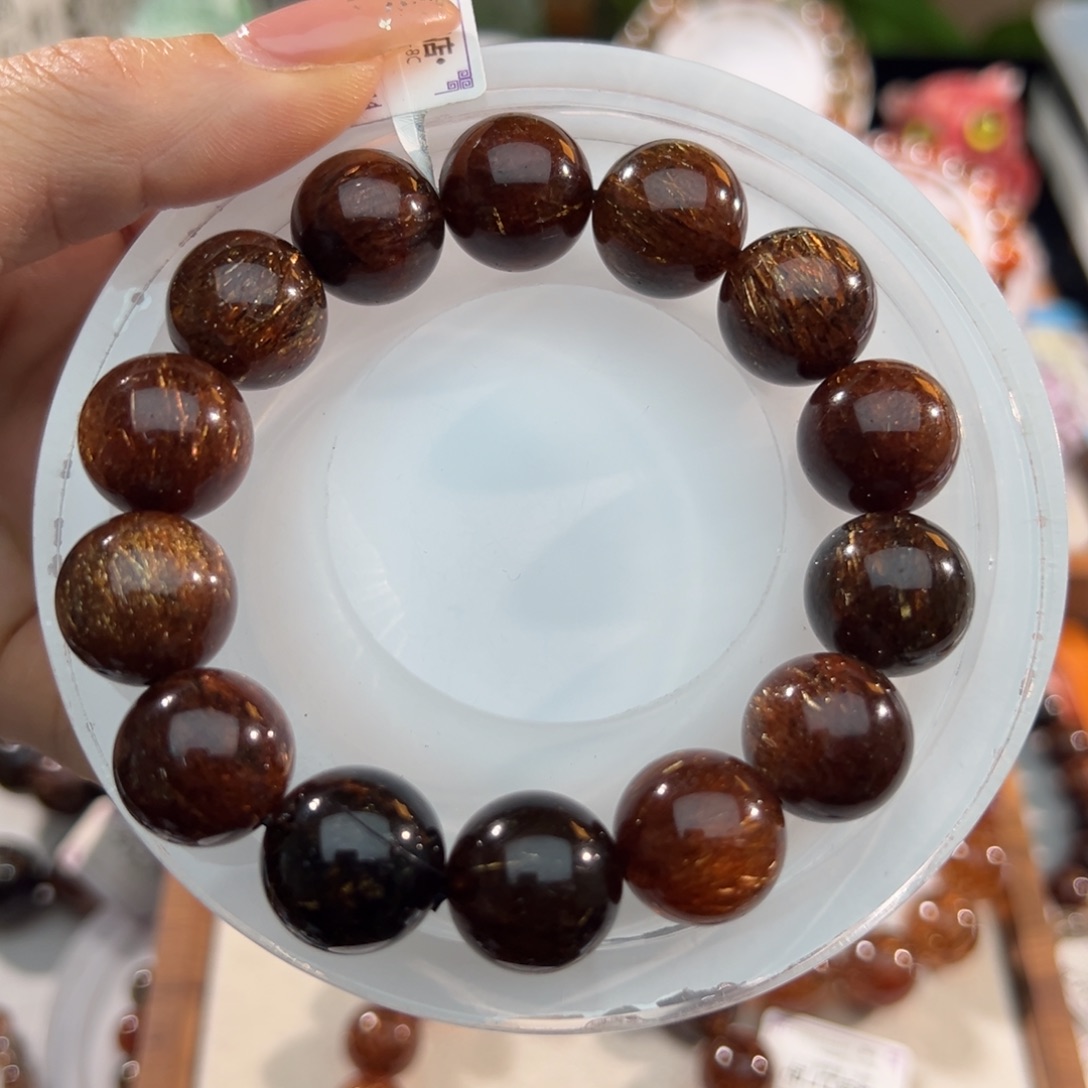 百***۶手链水晶未镶嵌黑金超七15m