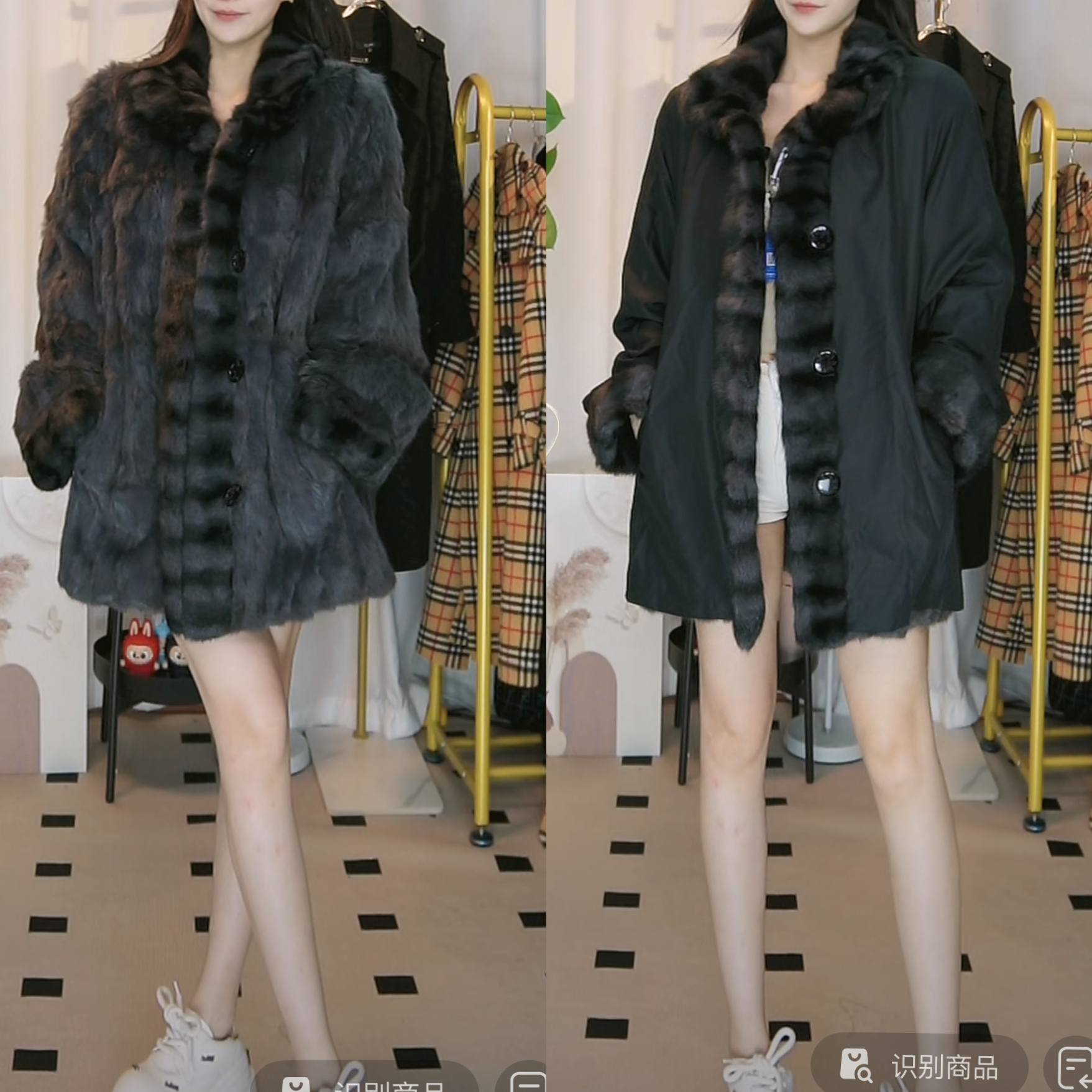 95新 BALMAIN/巴尔曼 双面毛皮外套/fy4395女装