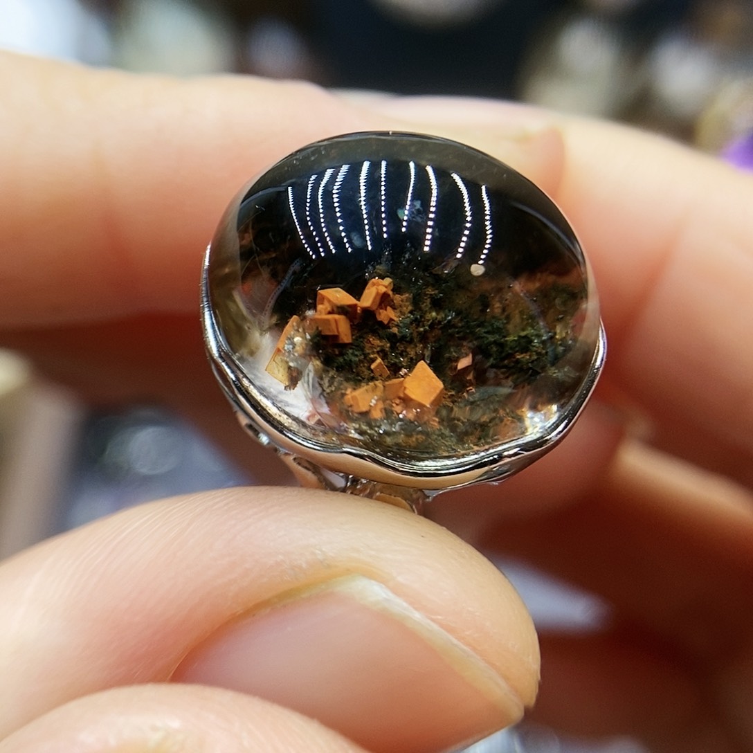 水晶戒指银S925镶嵌五***?