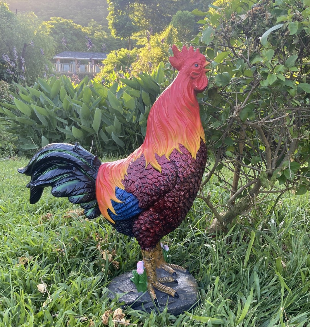 公鸡创意仿真庭院户外花园名宿摆件65cm高度
