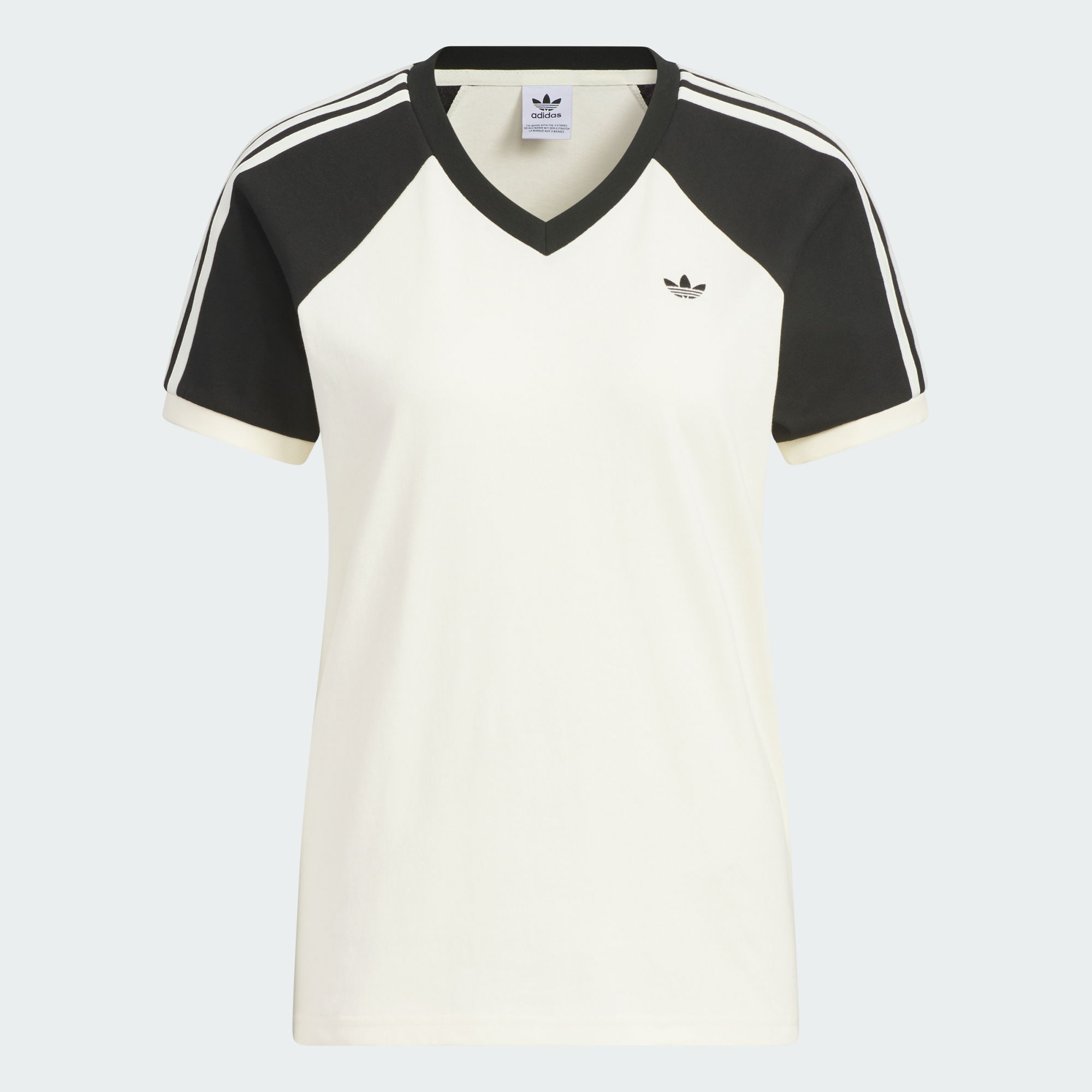 adidas/阿迪达斯女子经典纯棉运动短袖V领T恤KF0316