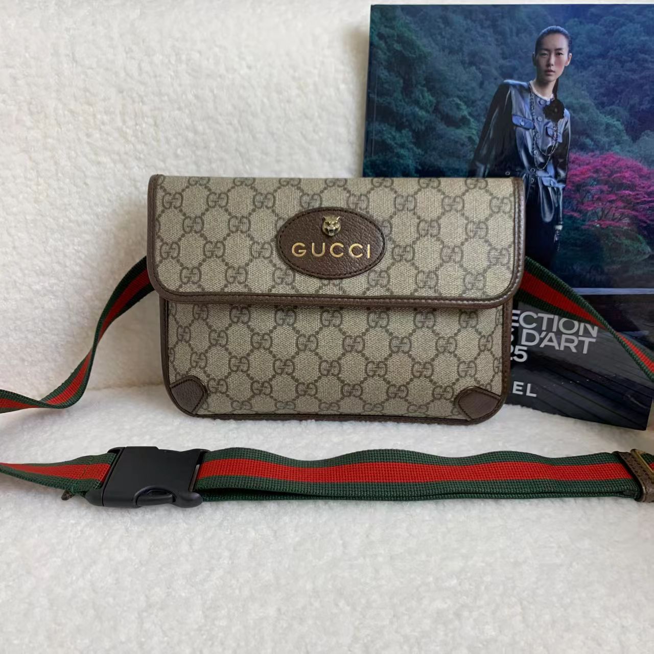 95新 GUCCI/古驰 壹臻/老花虎头腰包 47451678