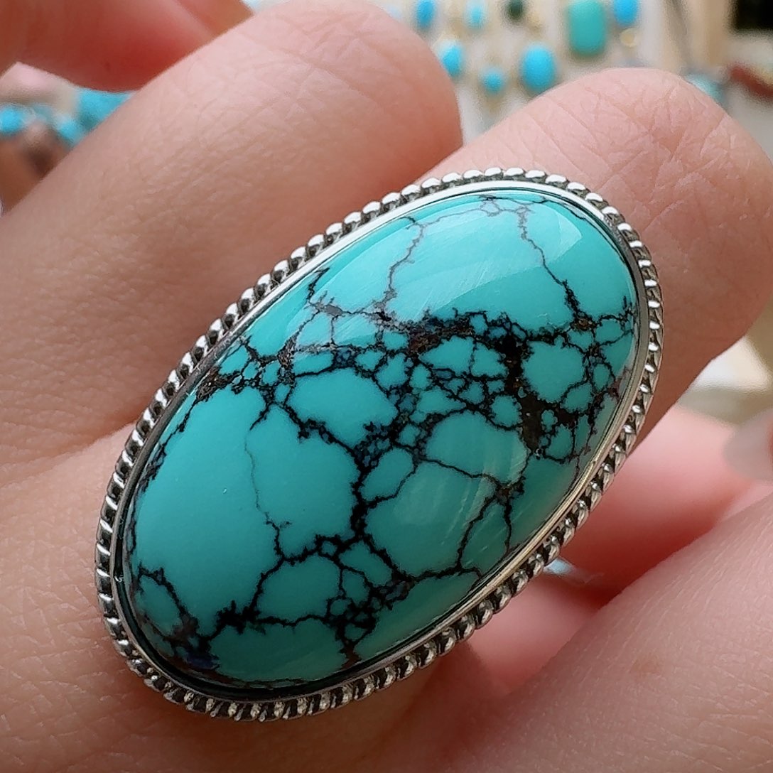 绿松石珠宝奇石银S925镶嵌