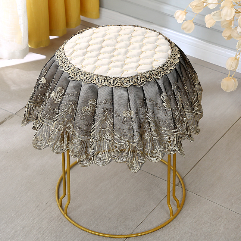 圆凳子坐垫家用四季圆椅套圆形凳子套绑带圆凳坐垫套现代简约坐垫