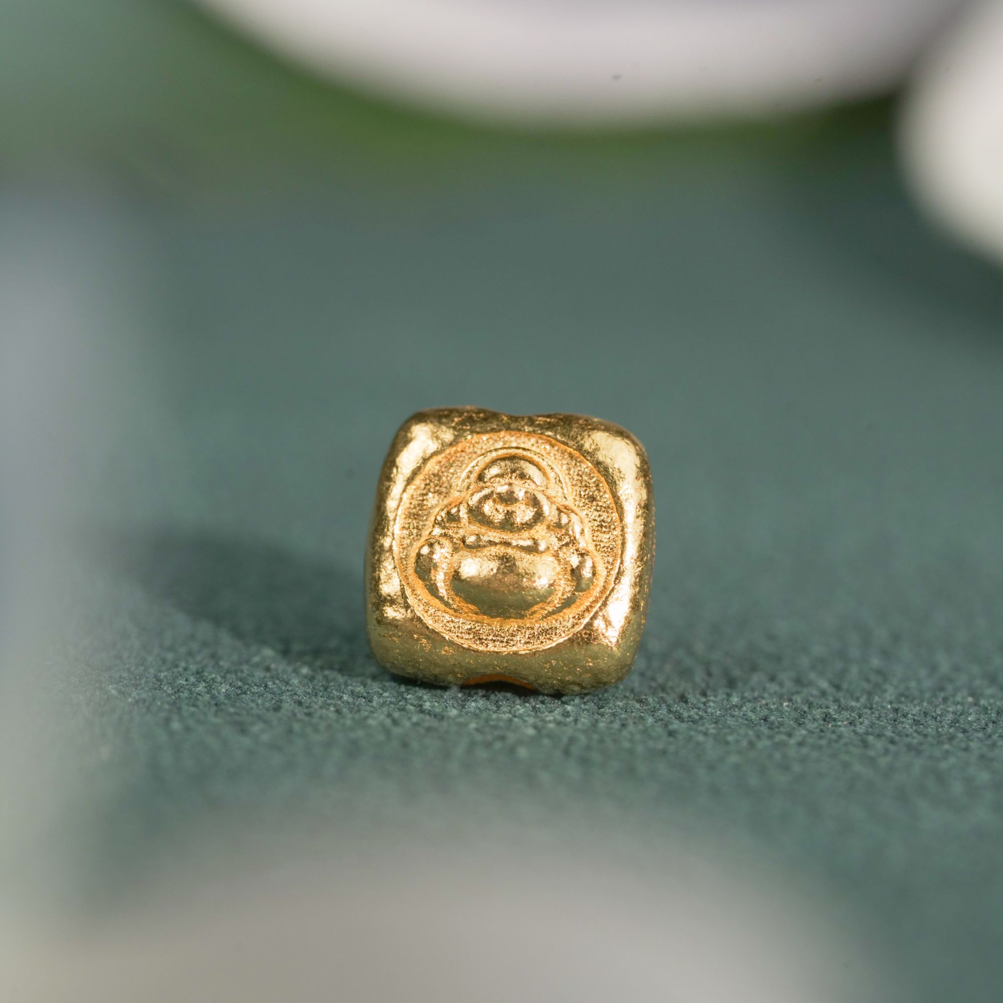 汕溏珠宝 黄金小佛牌(横穿)足金佛像古法工艺卡8工66