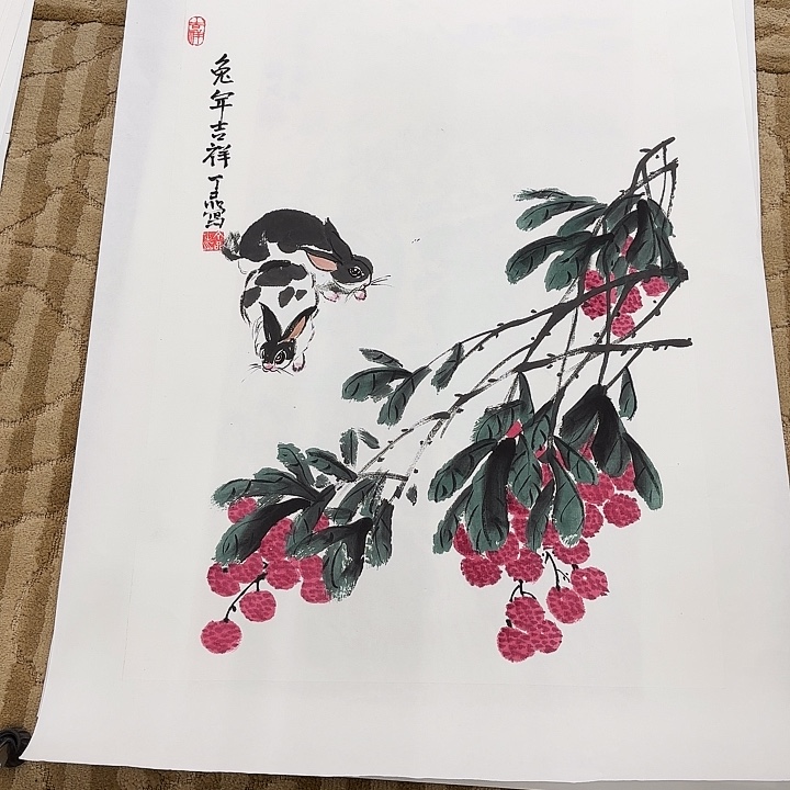 国画用****涛花鸟的翅膀和翅膀是白色
