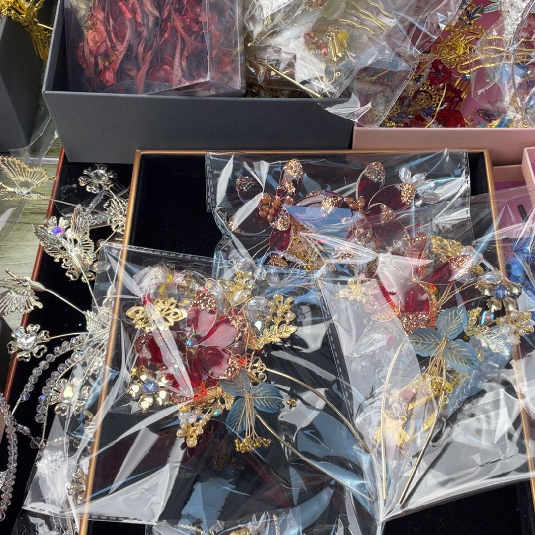 混合材质新娘头饰套装默认微瑕不退换