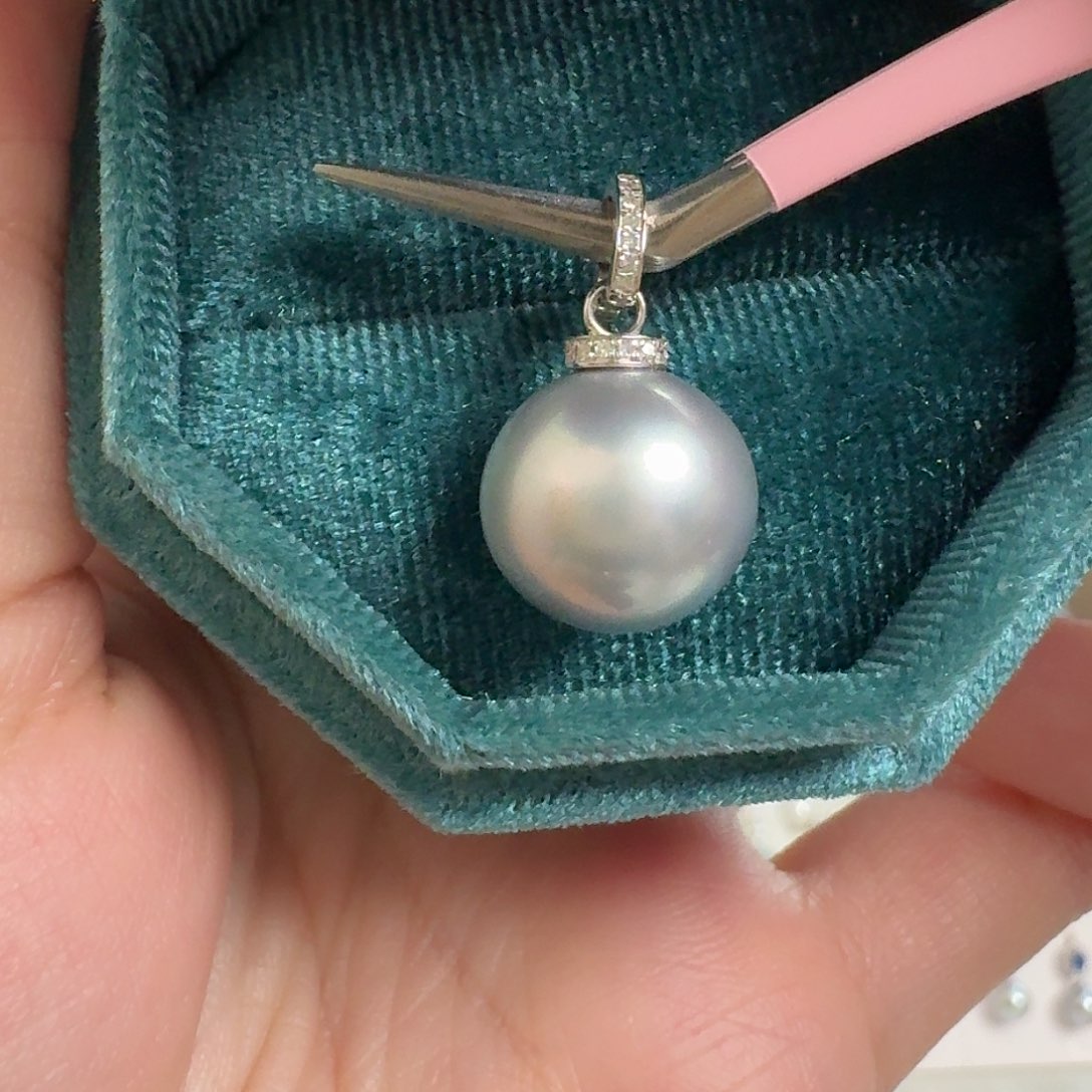 海水珍珠吊坠(不含链)18K金镶嵌