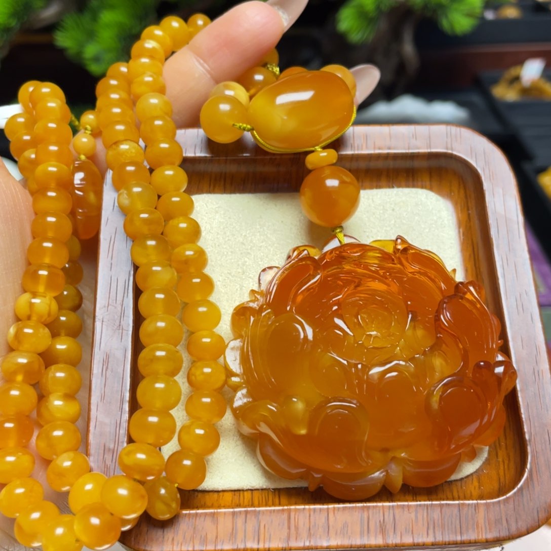 蜜蜡颈饰未镶嵌项链