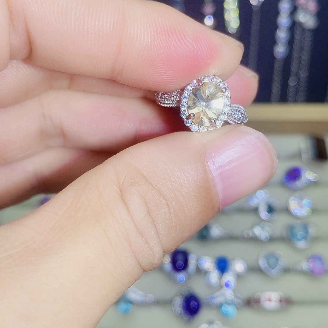 银S925镶嵌戒指黄晶
