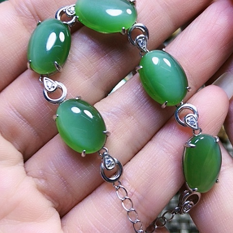 和田玉银S925镶嵌戒指