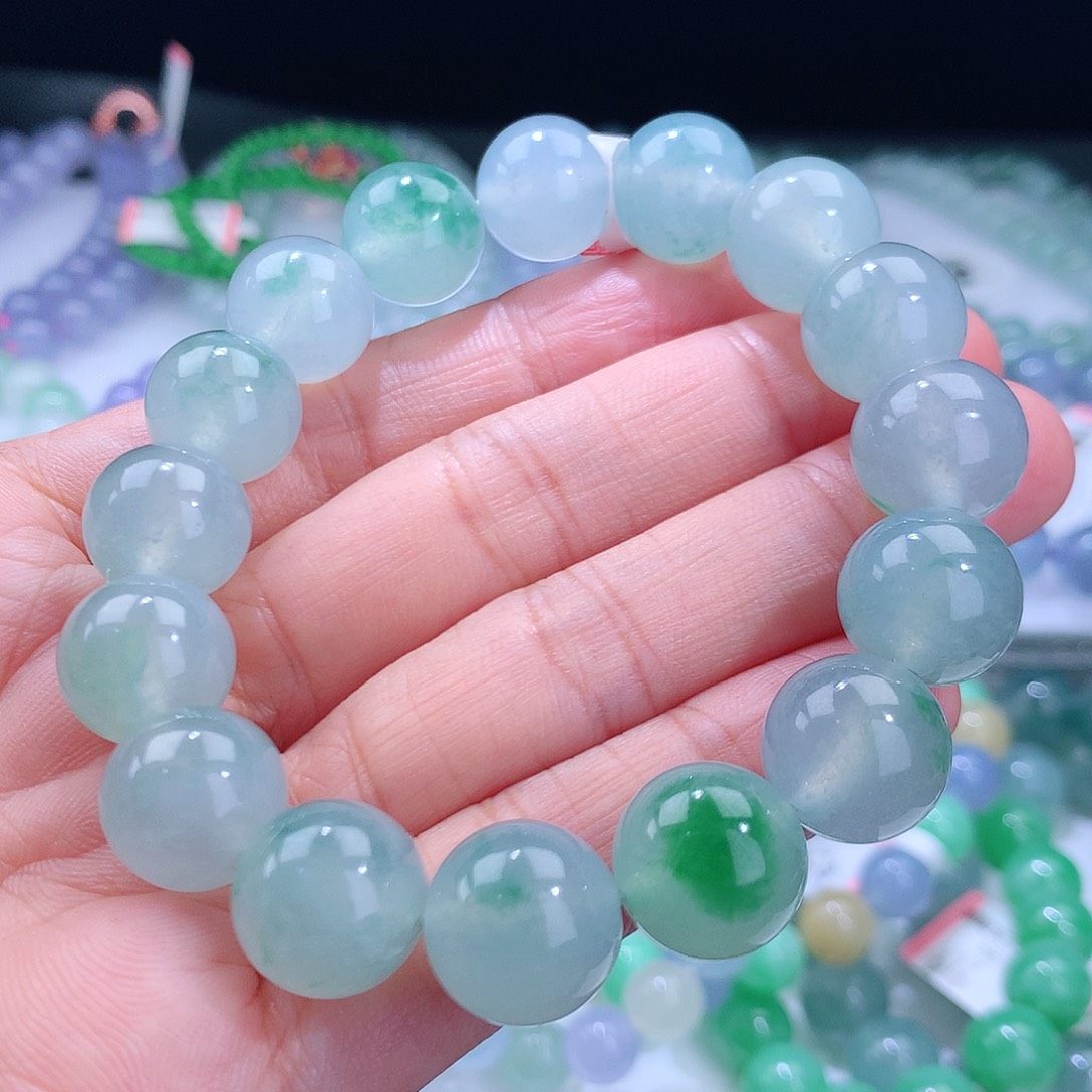 翡翠手链未镶嵌卡13mm