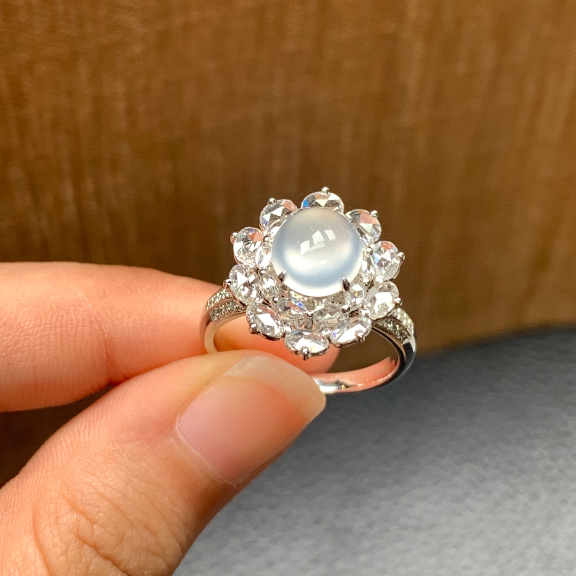 【3.14】18k镶嵌翡翠戒指-102