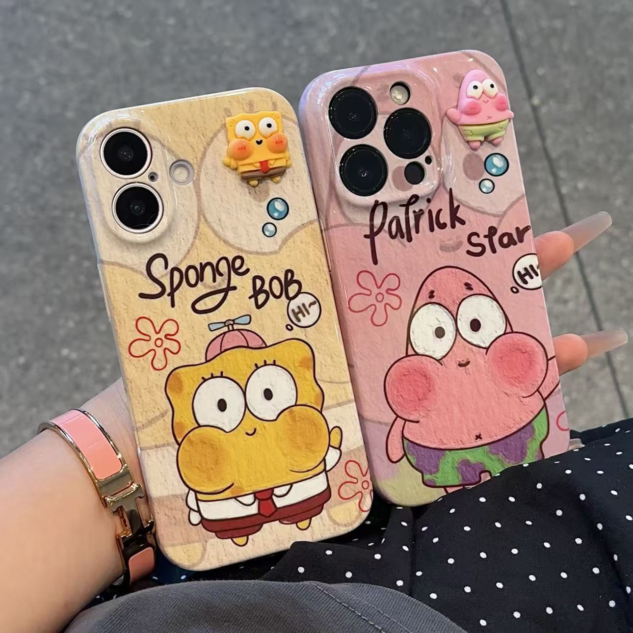 SMBLCE萌系海绵派大星适用苹果17/16菲林手机壳华为vivoppo小米15