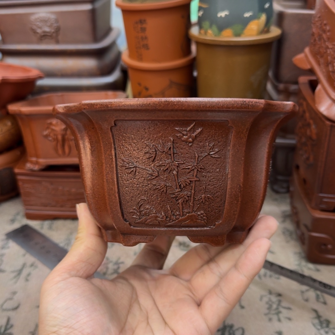 紫砂花盆宜兴紫砂正品14x7.5