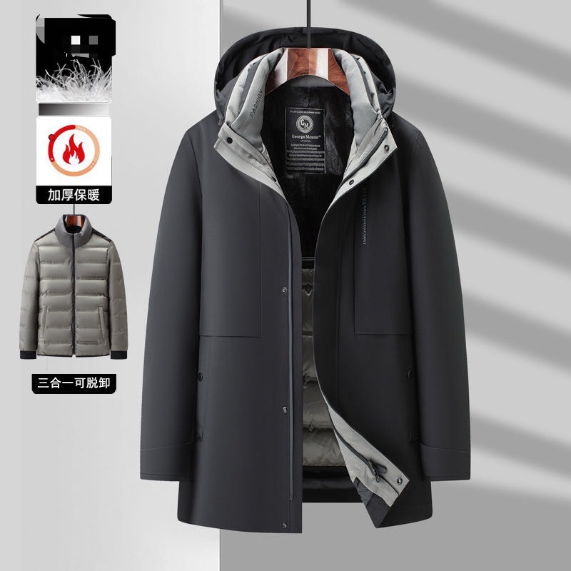 【三合一可拆卸】外壳内搭单穿组合保暖男士羽绒服外套 20098(8886)
