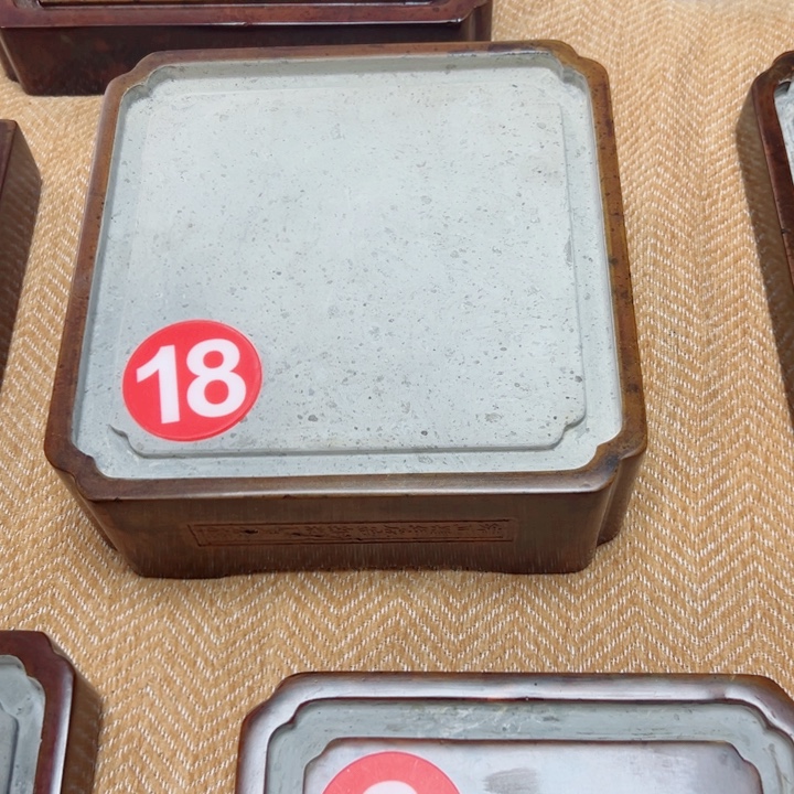 程***生砖雕大漆金砖吸水茶盘20厘米