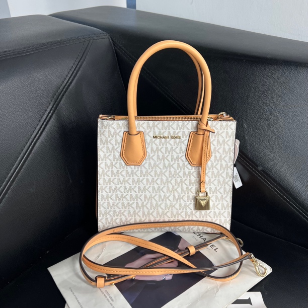 95新 MICHAELKORS/迈克高仕 捐金沉珠/风琴小托特单肩