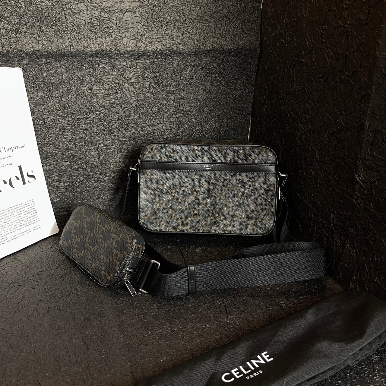 95新 Celine/思琳 老花MULTI 相机斜挎包B188