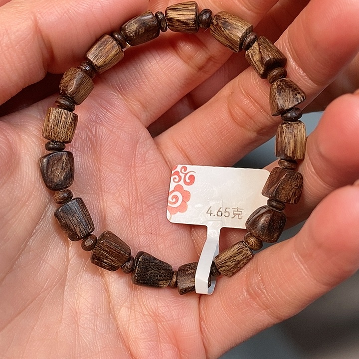 沉香手串翁天然野沉香芽庄4.65克，86