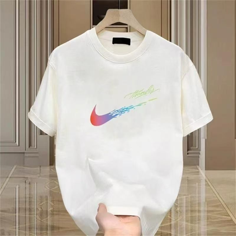 夏季纯棉短袖美式宽松T恤白色韩版情侣运动时尚休闲高品质百搭