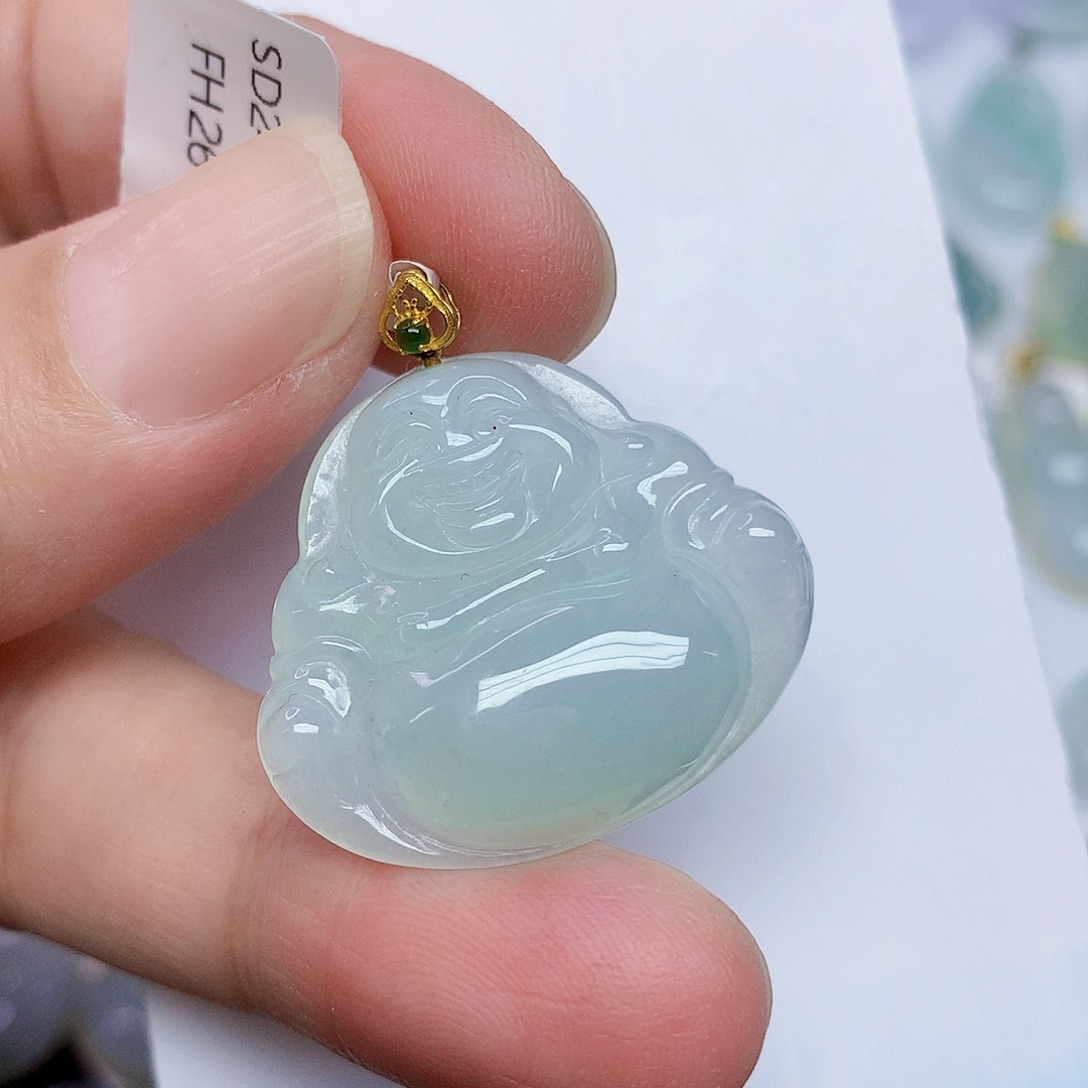 翡翠18K金镶嵌颈饰456834