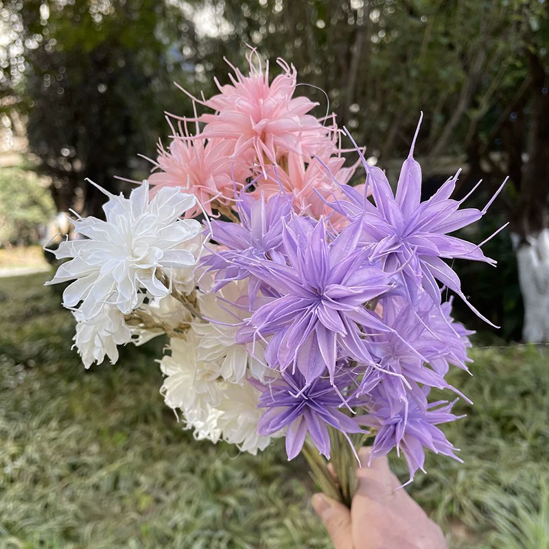 昙花仿真花白色2025新款干花客厅花束永生花香薰家居橱窗装饰花束